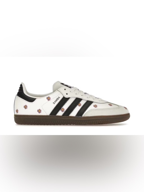 adidas Shoes - adidas Samba White with Black Stripes and Brown Sole
